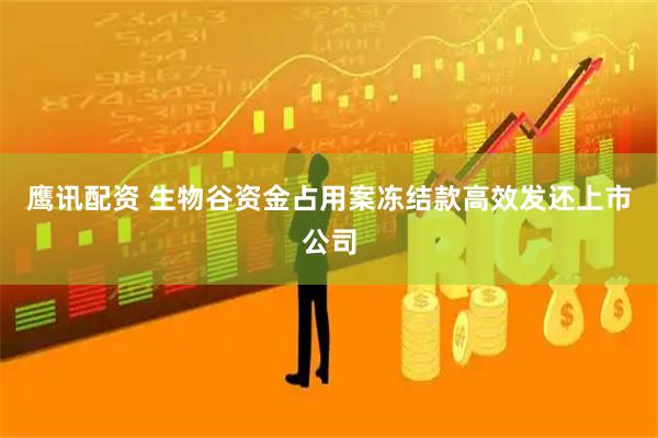 鹰讯配资 生物谷资金占用案冻结款高效发还上市公司